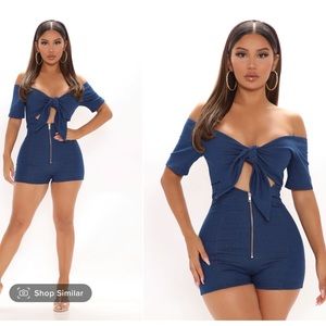 Fashion Nova denim romper